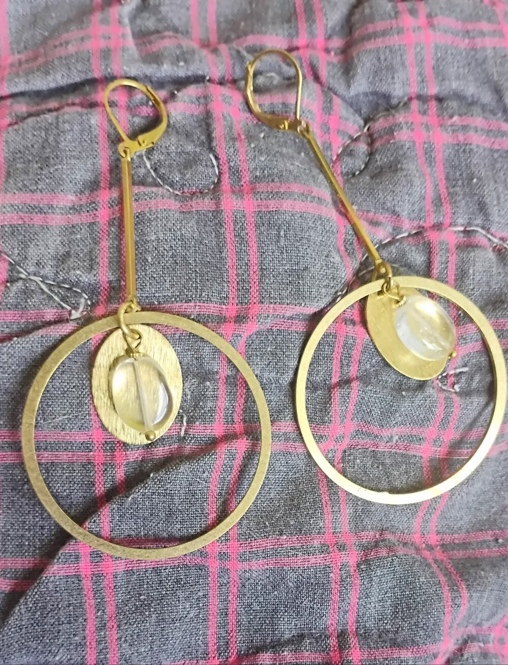 Disco Quartz Geometric Earrings